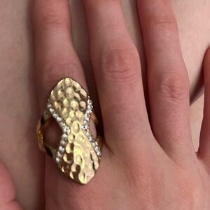 gold tone big statement ring